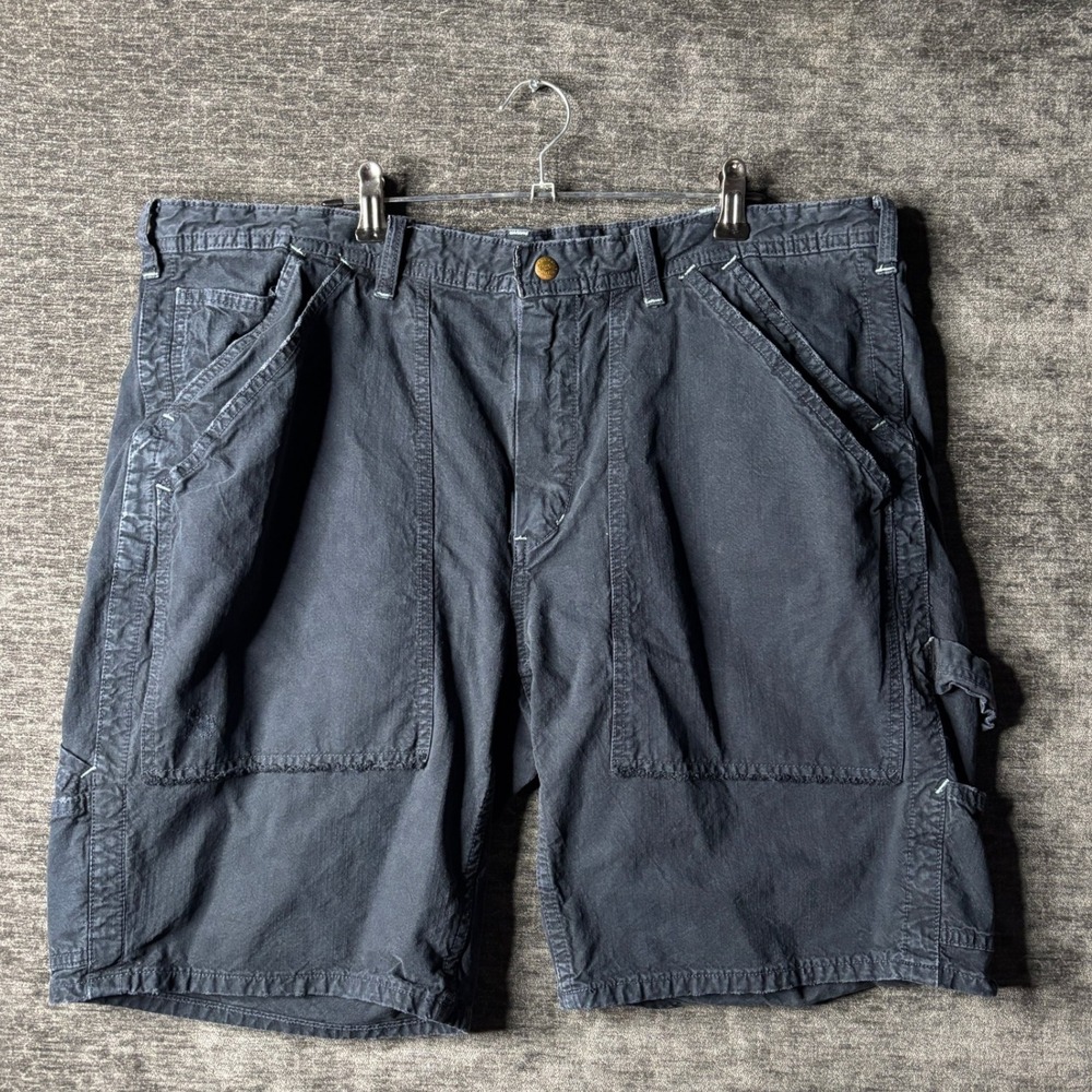 Y2K Polo Ralph Lauren Mens Black Cotton Utility Cargo Workwear Shorts Size 38